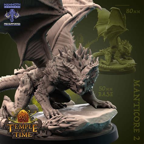 Manticore Miniature Large Monstrosity Temple of Time Mammoth Factory D&D 5e Dungeons and Dragons ...