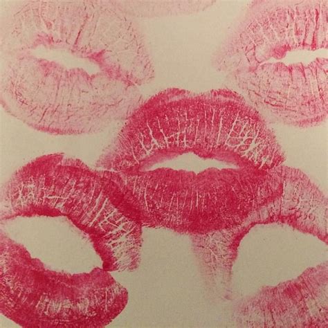 four different types of lipstick drawn in pink on white paper with red ...