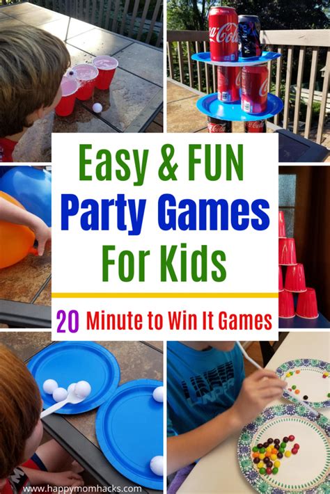 20 Easy Minute to Win It Games for Kids & Groups | Happy Mom Hacks ...