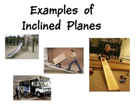 examples of inclined planes with pictures of people moving on the slide ...