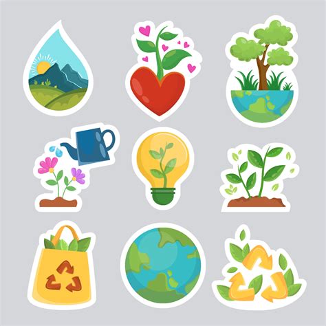 Save the Earth Sticker Set 6848004 Vector Art at Vecteezy