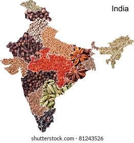 Political Map India Spices Herbs On Stock Illustration 81243526 | Shutterstock