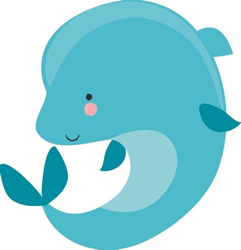 Blue dolphin, illustration, vector on white background. 13821236 Vector Art at Vecteezy