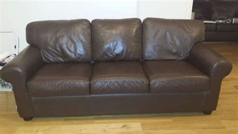 Ektorp IKEA brown leather 3 seater sofa for sale | in Arnold, Nottinghamshire | Gumtree