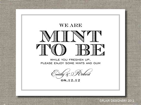 Mint To Be 8 x 10 Wedding Poster Table Sign or by AbigailCDesign