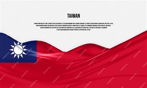 Premium Vector | Taiwan flag design. Waving Taiwan flag made of satin or silk fabric. Vector ...