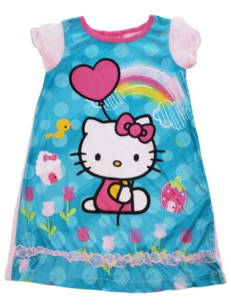 Hello Kitty - Sanrio Toddler Girls Hello Kitty Pink Ruffled Nightgown ...