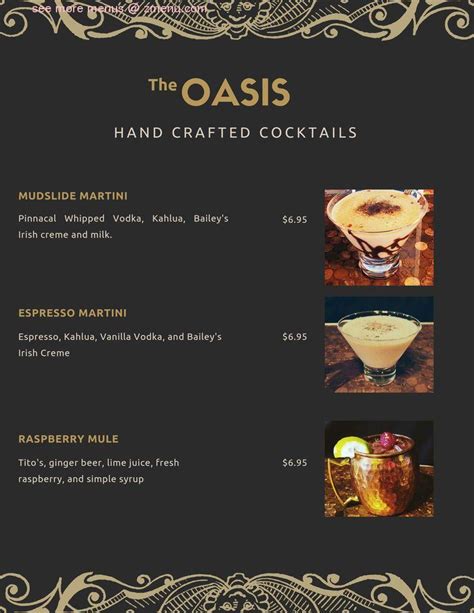 Menu at Oasis Bar & Grill, Antwerp