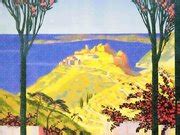 Vintage Travel French Castles Cote d'azur Painting by Antique Paper ...
