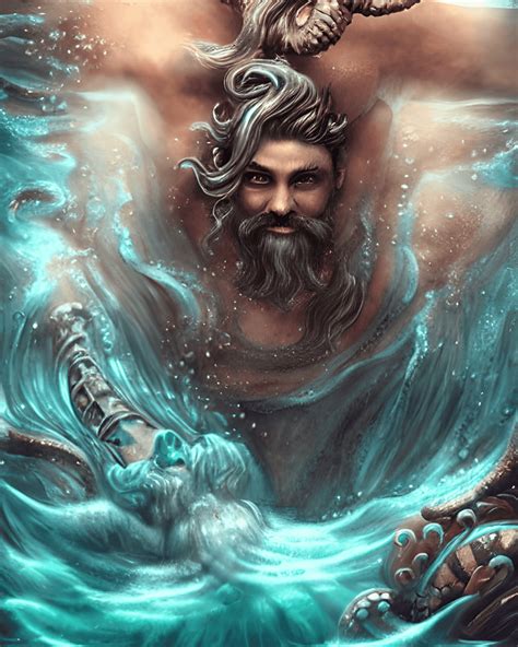 Poseidon Underwater God of the Sea · Creative Fabrica