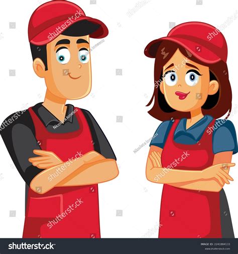 Supermarket Staff Working Together Vector Cartoon Stock Vector (Royalty ...