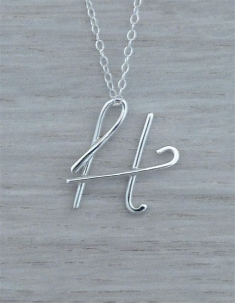 Letter H Necklace, Letter H Pendant, H Initial Necklace, H Initial Pendant, Initial H Necklace ...