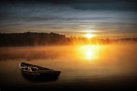 Peaceful Sunrise over a Lake Photograph by Randall Nyhof