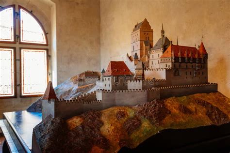 Karlstejn, Czech Republic, 12 March 2022: Medieval Gothic Castle Interior, Plaster Model of ...