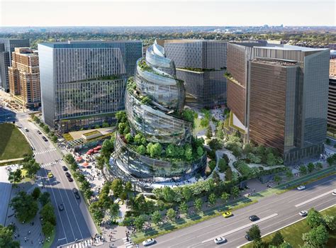 Headquarters helix: Amazon reveals eye-catching office tower proposal company Amazon Building ...