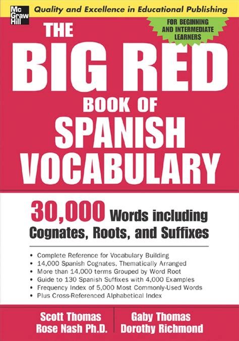 Amazon.com: The Big Red Book of Spanish Vocabulary: 30,000 Words Including Cognates, Roots, and ...