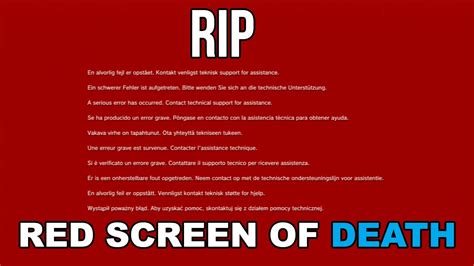 Red Screen o' Death - YouTube