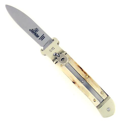 Hubertus Shell Puller Springer Auto Polished Stag 11 | American Edge Knives