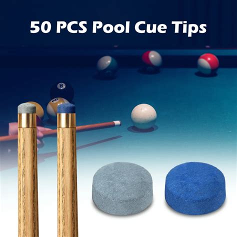 50 PCS 9MM / 10MM / 12MM / 13MM Pool Cue Tips Billiard Cue Head Snooker Cue Tips Billiard ...