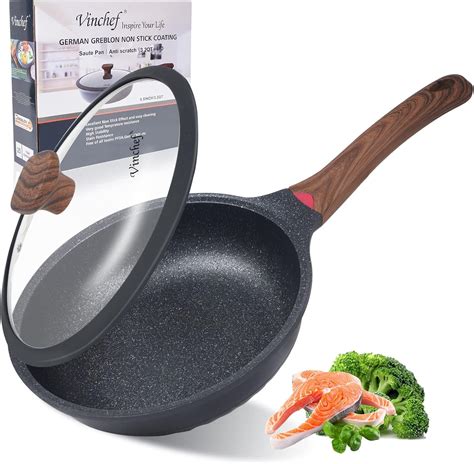 Vinchef Nonstick Deep Frying Pan with Lid, 10in Skillet, 3Qt Capacity in Nepal at NPR 0, Rating: 5