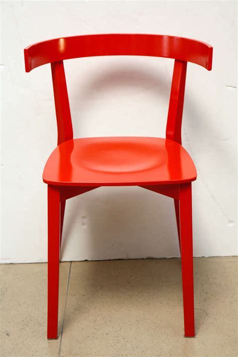 Set of Four Red Dining Chairs at 1stdibs