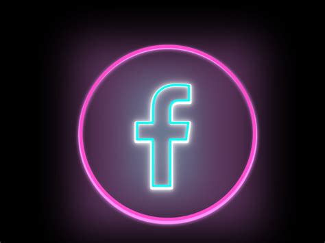 Neon pink and cyan facebook icon by Moiz Iqbal on Dribbble