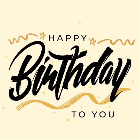 Happy Birthday Modern Brush Lettering Greeting Card Calligraphy 545409 Vector Art at Vecteezy