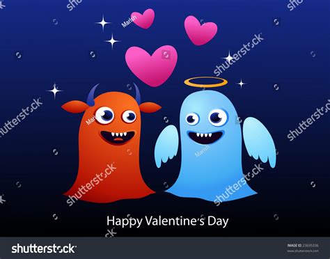 Two Monsters In Love Stock Vector Illustration 23695336 : Shutterstock