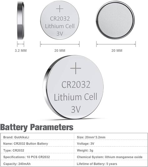 LiCB Cr2032 Battery 2032 3v Lithium Coin Battery Cell CR, 57% OFF