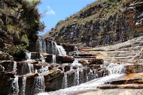 Waterfalls in Middle a Rocks, in Tabuleiro Region, Minas Gerais Stock ...