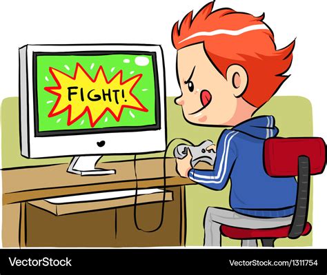 Playing computer games Royalty Free Vector Image