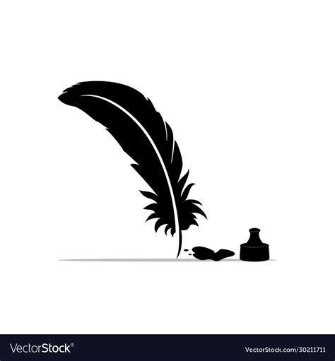 Feathers an ink logo icon design Royalty Free Vector Image