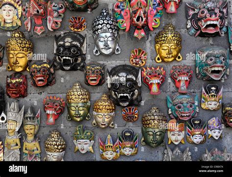 Balinese masks, Tenganan, Bali, Indonesia, Southeast Asia Stock Photo - Alamy