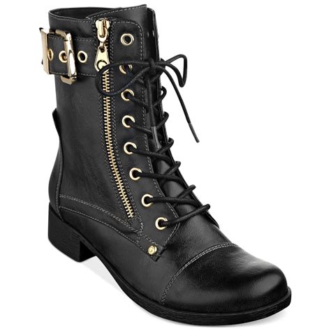 G By Guess Women'S Berlyn Combat Booties in Black | Lyst