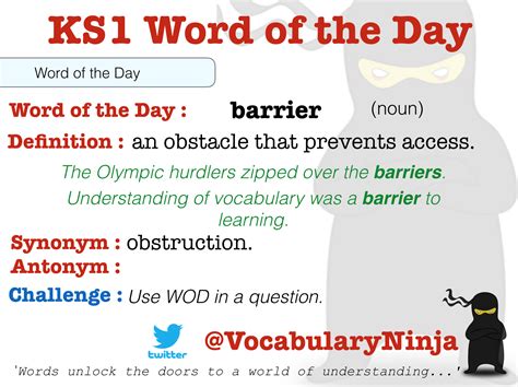 KS1 Word of the Day – Vocabulary Ninja