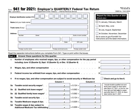 Revised Form 941 Worksheet 1 Q2 2021 | New 941 Worksheet 1, 3, 5