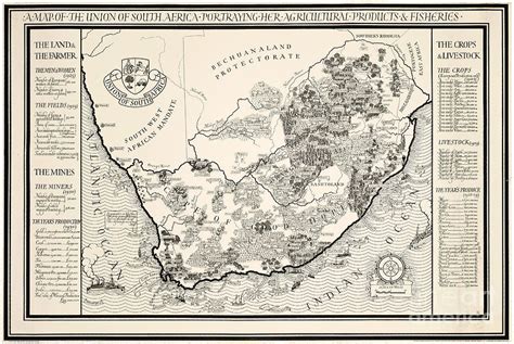 A Map Of The Union Of South Africa, 1931 Drawing by Leslie Macdonald ...