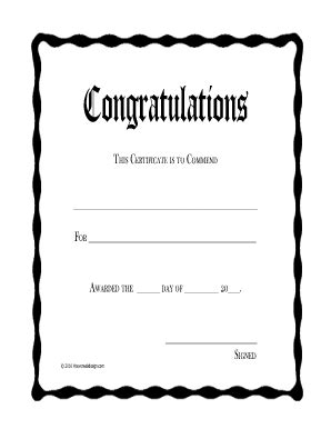 Congratulations Certificate Template Pdf - PDF Template