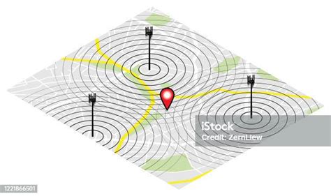 Cell Tower Triangulation Stock Illustration - Download Image Now - Isometric Projection ...
