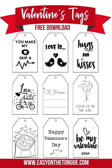 Free Printable Valentines Gift Tags