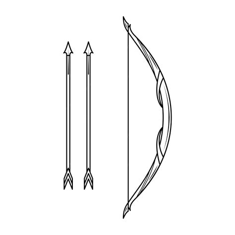 Premium Vector | Abstract black simple line bow with arrows weapon ...