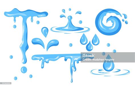 Water Droplet With Different Shape And Form Stock Illustration ...