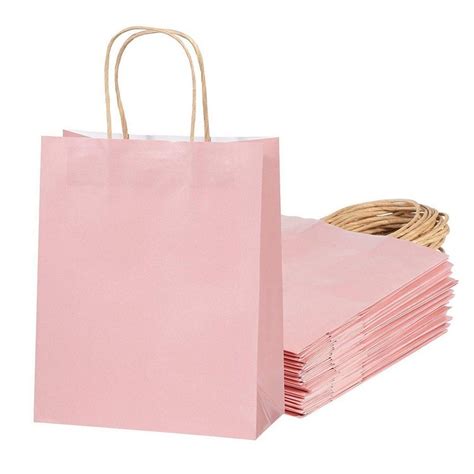 24-Pack Glossy Pink Paper Gift Bags with Handle Wedding Party Favor Supplies in 2021 | Bridal ...