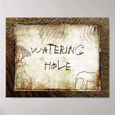 Safari Party Watering Hole Poster | Zazzle