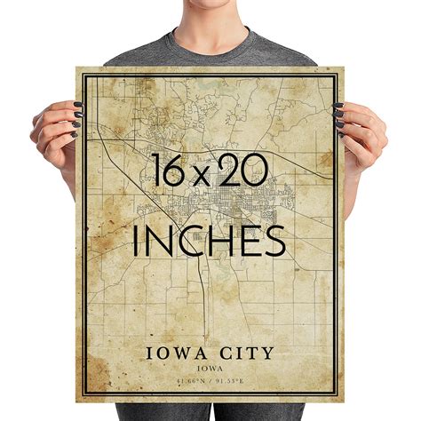 Vintage Iowa City Map Iowa Vintage style Map City Map Iowa | Etsy