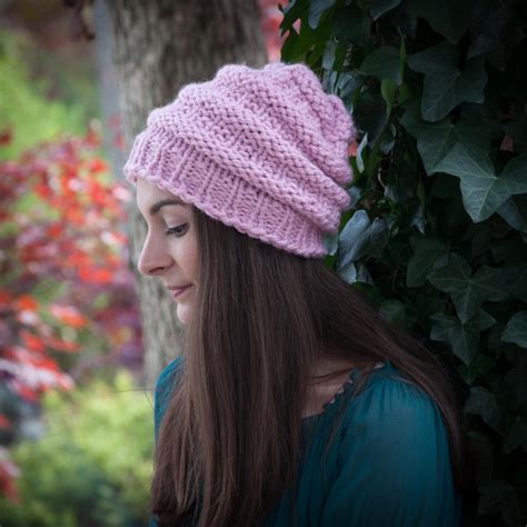 Loom Knit Hat Pattern, Slouch Hat, Beanie, Textured, Bulky, Chunky ...