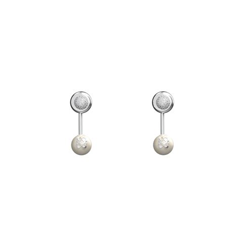 Dual D Diamond Drop Earrings, 1.3mm | Pascal Official