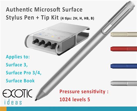 Official Microsoft Surface Pro 4,3 Surface Book Stylus Pen + tip kit - 2H H HB B