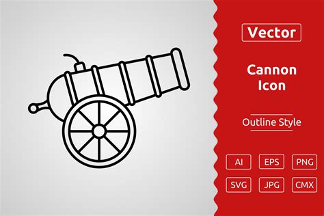 Vector Cannon Outline Icon Graphic by Muhammad Atiq · Creative Fabrica