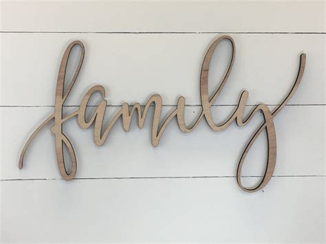 Family Word Cut Out Laser Cut Wood Words Wood Cut Word | Etsy